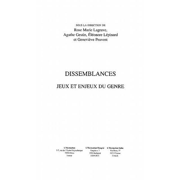 DISSEMBLANCES / Hors-collection, Collectif