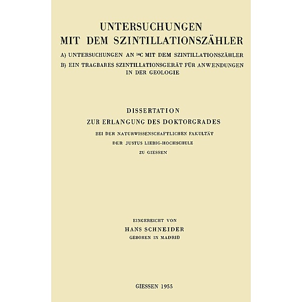 Dissertation zur Erlangung des Doktorgrades, Hans Schneider
