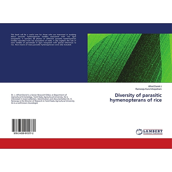 Diversity of parasitic hymenopterans of rice, Alfred Daniel J, Ramaraju Kunchithapatham