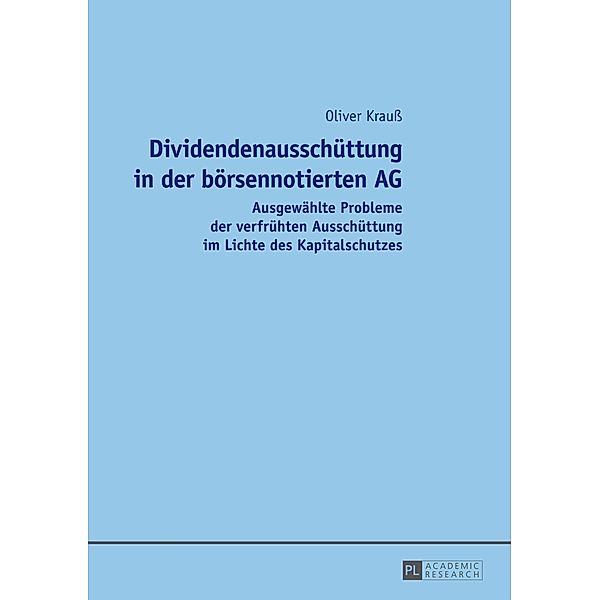 Dividendenausschuettung in der boersennotierten AG, Oliver Krau