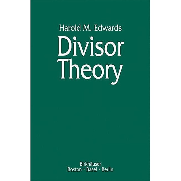 Divisor Theory, Harold M. Edwards