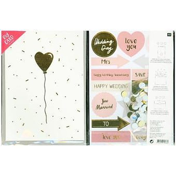 Diy Card, Luftballonherz, Gold