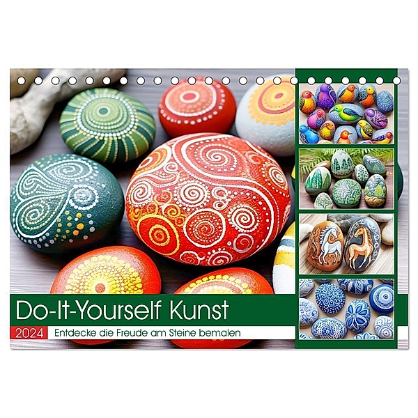 Do-It-Yourself Kunst - Entdecke die Freude am Steine bemalen (Tischkalender 2024 DIN A5 quer), CALVENDO Monatskalender, Anja Frost