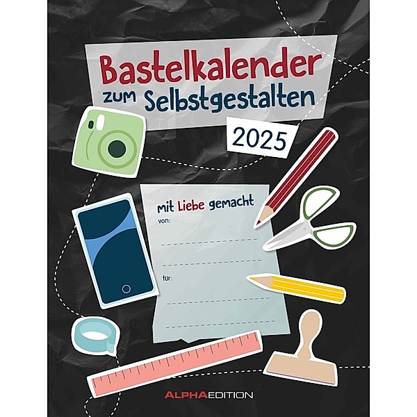 Do-it Yourself schwarz 2025 - Bastelkalender - DIY-Kalender - 24x31