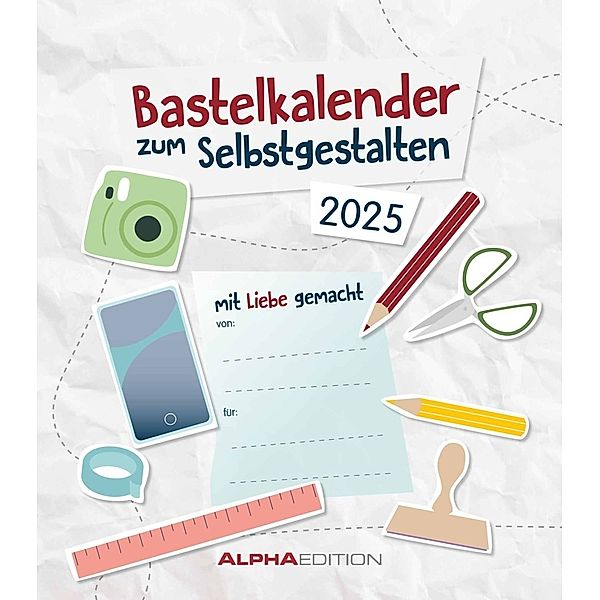 Do-it Yourself weiß 2025 - Bastelkalender - Wandkalender - DIY-Kalender -  21x24