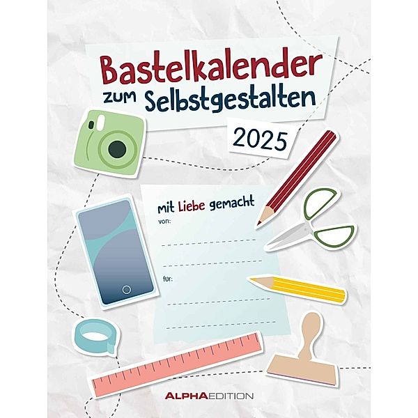Do-it Yourself weiss 2025 - Wandkalender - Bastelkalender - DIY-Kalender - 24x31