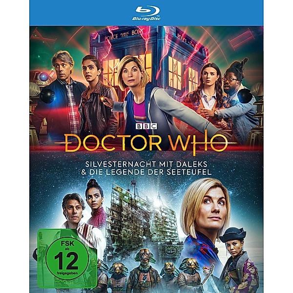 Doctor Who: Silvesternacht mit Daleks / Die Legende der Seeteufel, Jodie Whittaker, Mandip Gill, John Bishop