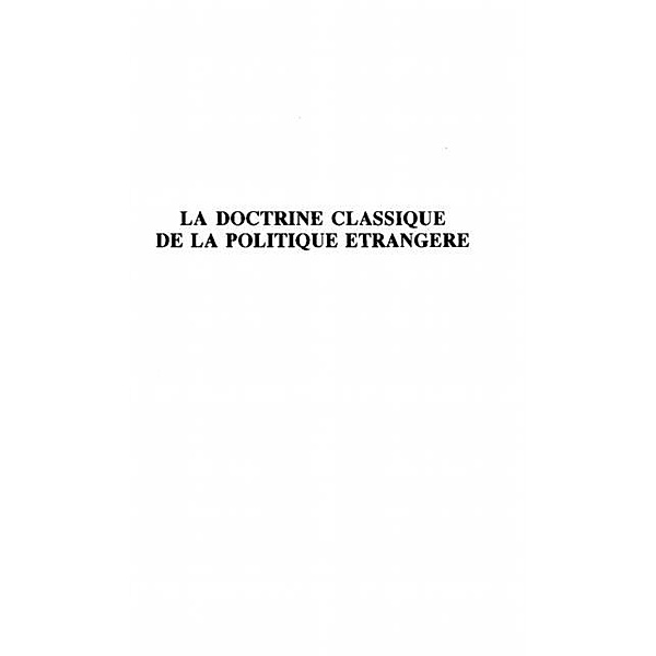 Doctrine classique de la politique etran / Hors-collection, Constantineau Philippe