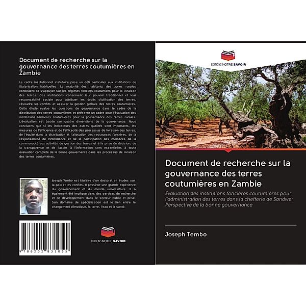 Document de recherche sur la gouvernance des terres coutumières en Zambie, Joseph Tembo