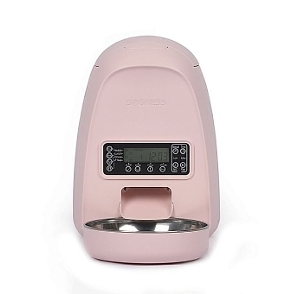 DOGNESS Programmable Feeder Mini Futterautomat, Rosa - multifunktionales LCD-Bedienfeld, 2 Liter Fassungsvermögen