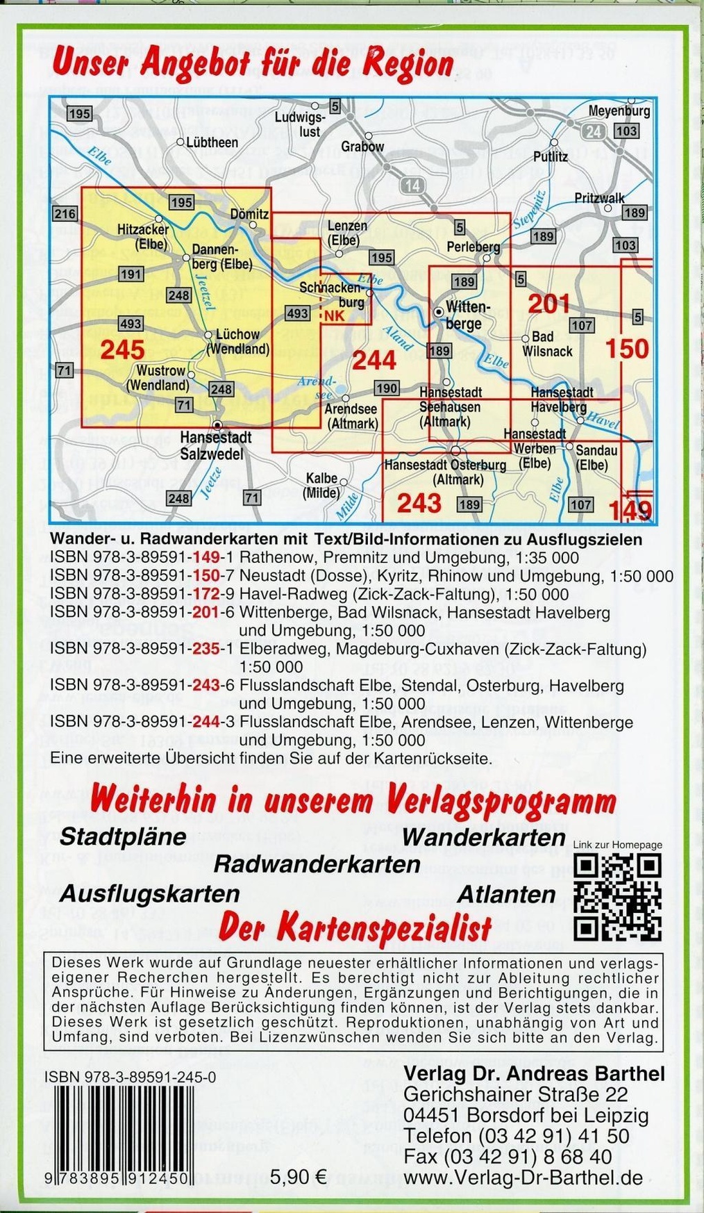 Doktor Barthel Karte Radwander Und Wanderkarte Flusslandschaft Elbe Hitzacker Domitz Luchow Dannenberg Und Umgebung Buch