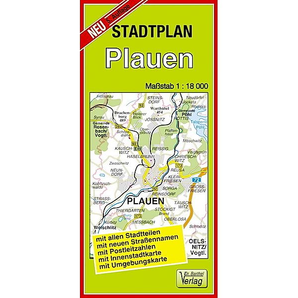Doktor Barthel Stadtplan Plauen, Verlag Dr. Barthel