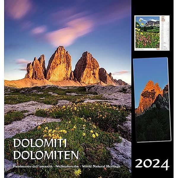 Dolomiten 2024, Postkartenkalender Hochformat