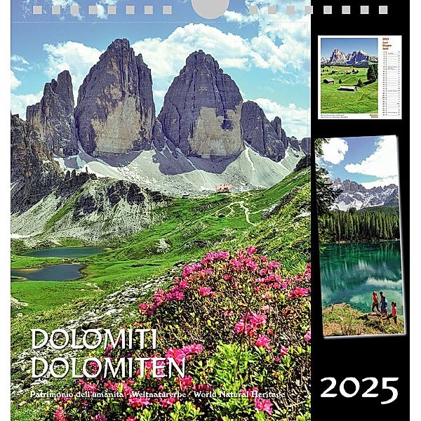 Dolomiten 2025, Postkartenkalender Hochformat