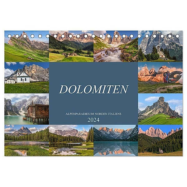Dolomiten, Alpenparadies im Norden Italiens (Tischkalender 2024 DIN A5 quer), CALVENDO Monatskalender, Joana Kruse