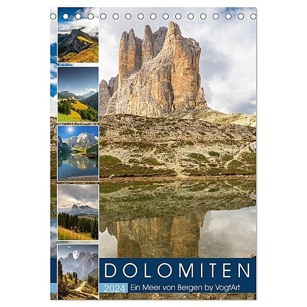 Dolomiten, ein Meer aus Bergen by VogtArt (Tischkalender 2024 DIN A5 hoch), CALVENDO Monatskalender, VogtArt