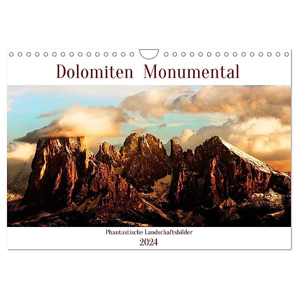 Dolomiten Monumental (Wandkalender 2024 DIN A4 quer), CALVENDO Monatskalender, Joe Aichner