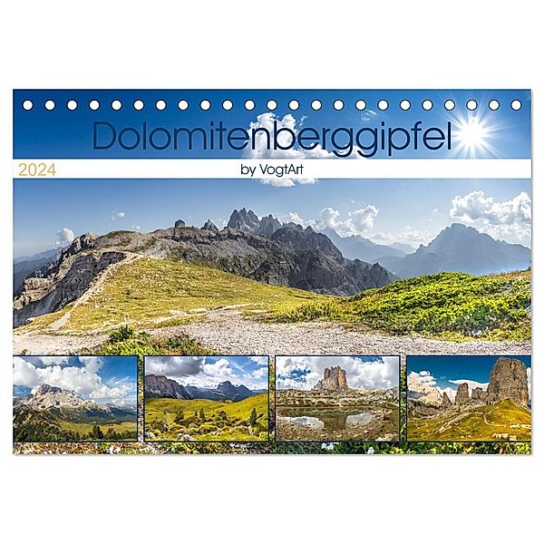 Dolomitenberggipfel (Tischkalender 2024 DIN A5 quer), CALVENDO Monatskalender, VogtArt