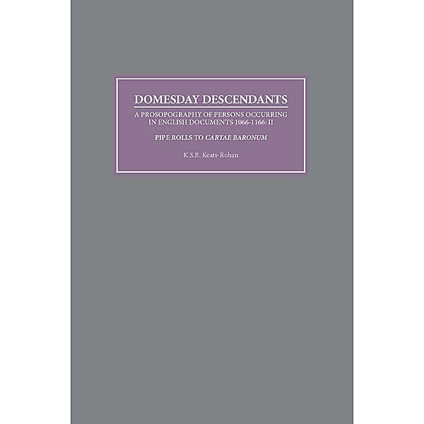 Domesday Descendants, K S B Keats-Rohan