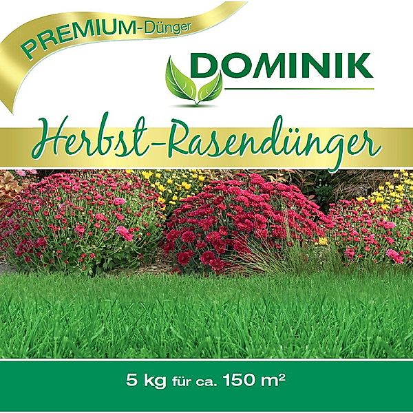 DOMINIK Herbst-Rasendünger in Gärtner-Qualität, 6+5+12, für alle Sport- und Zierrasenflächen , 5 kg