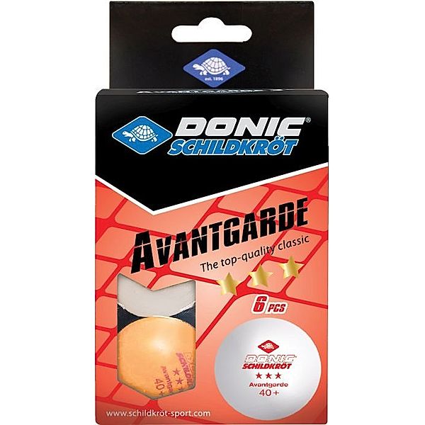 Schildkroet Donic-Schildkröt - TT-Ball 3-Stern AVANTGARDE POLY 40+, mixed 3 white/ 3orange