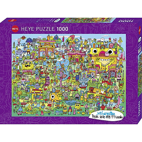 Huch, Heye Doodle Village Puzzle, Burgerman Jon