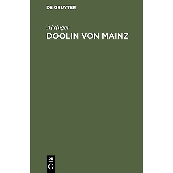 Doolin von Mainz, Alxinger