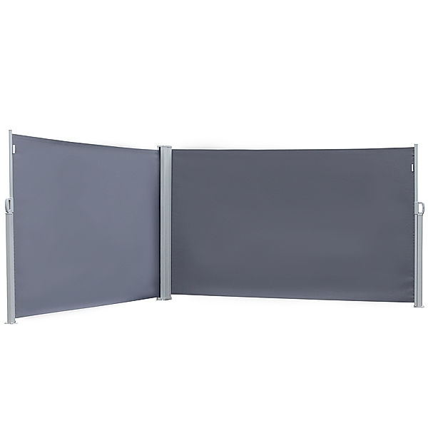 Doppel-Seitenmarkise 6 x 1,8 m (Farbe: grau)