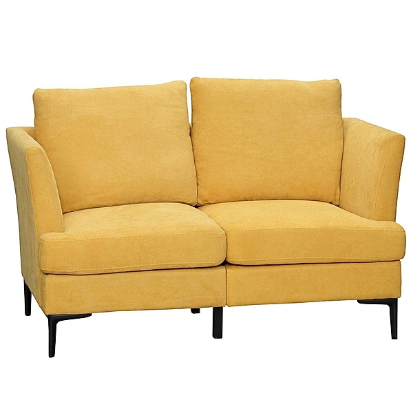 Doppelsofa mit Sitzkissen gelb (Farbe: gelb)