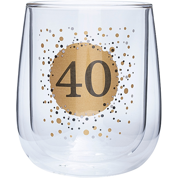 Doppelwandiges Glas (Typ: 40. Geburtstag)