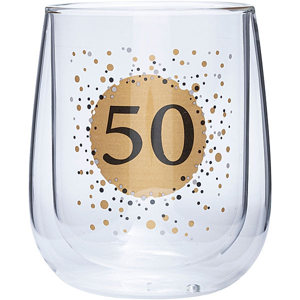 Doppelwandiges Glas (Typ: 50. Geburtstag)