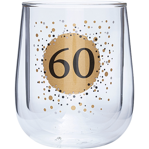 Doppelwandiges Glas (Typ: 60. Geburtstag)