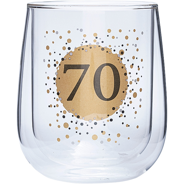 Doppelwandiges Glas (Typ: 70. Geburtstag)