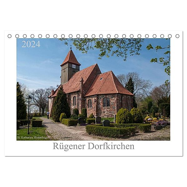 Dorfkirchen auf Rügen (Tischkalender 2024 DIN A5 quer), CALVENDO Monatskalender, Karsten Hoerenz