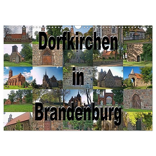 Dorfkirchen in Brandenburg (Wandkalender 2024 DIN A3 quer), CALVENDO Monatskalender, Peter Morgenroth