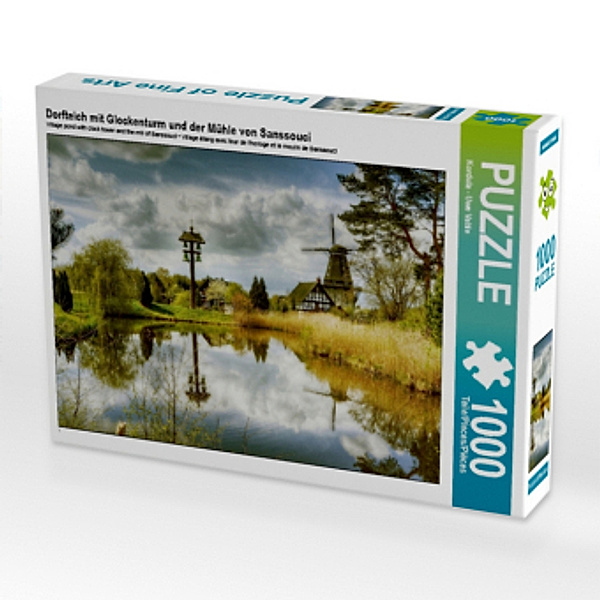 Dorfteich mit Glockenturm und der Mühle von Sanssouci (Puzzle), Uwe Vahle