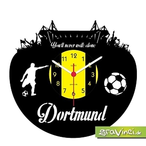 Dortmund Never Walk Alone-Sport Fußball Deutsch, Vinyl Schallplattenuhr