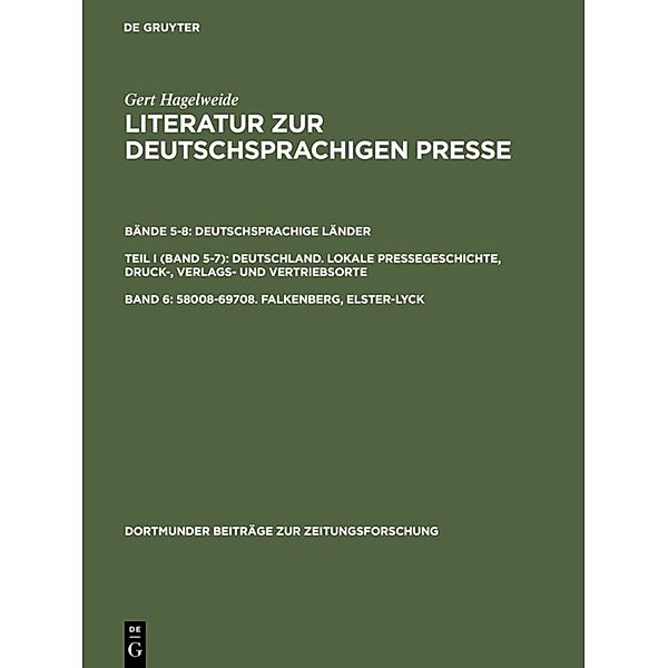 Dortmunder Beiträge zur Zeitungsforschung / 35/6 / 58008-69708. Falkenberg, Elster-Lyck.Tl.1