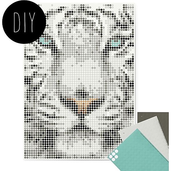 dot on art - DIY-Klebeposter, Bastelset, Stickerset - Motiv:  Tiger, 50x70 cm