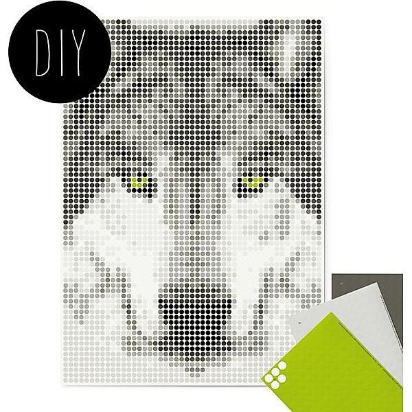 dot on art - DIY-Klebeposter, Bastelset, Stickerset - Motiv:  Wolf, 50x70 cm