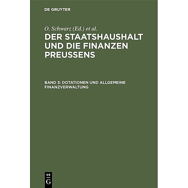 Dotationen und Allgemeine Finanzverwaltung, Otto Schwarz
