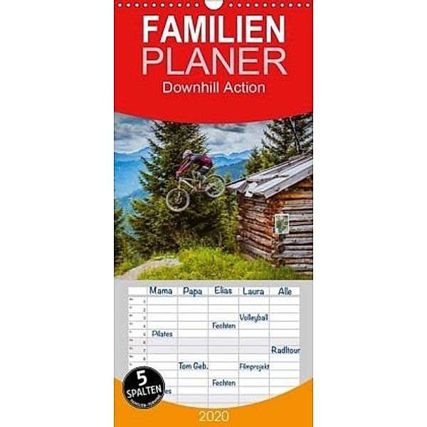 Downhill Action - Familienplaner hoch (Wandkalender 2020 , 21 cm x 45 cm, hoch), Dirk Meutzner