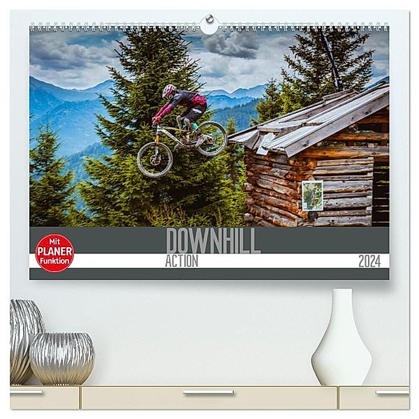 Downhill Action (hochwertiger Premium Wandkalender 2024 DIN A2 quer), Kunstdruck in Hochglanz, Dirk Meutzner