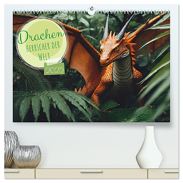 Drachen - Herrscher der Welt (hochwertiger Premium Wandkalender 2025 DIN A2 quer), Kunstdruck in Hochglanz, Calvendo, pixs:sell