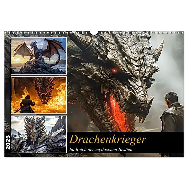 Drachenkrieger (Wandkalender 2025 DIN A3 quer), CALVENDO Monatskalender, Calvendo, Sven Melisch