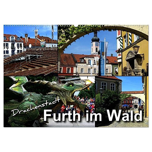 Drachenstadt Furth im Wald (Wandkalender 2024 DIN A2 quer), CALVENDO Monatskalender, Renate Bleicher