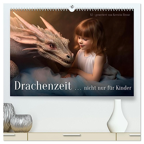 Drachenzeit . . nicht nur für Kinder (hochwertiger Premium Wandkalender 2024 DIN A2 quer), Kunstdruck in Hochglanz, Kerstin Hesse www.kerstinhesse.de