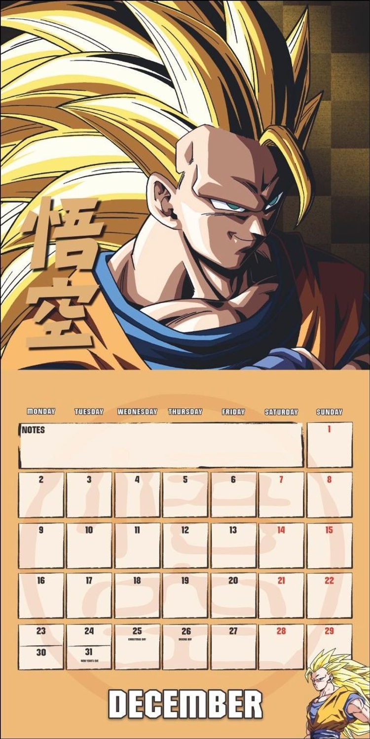Dragon Ball Z Kalender 2024. JahresWandkalender 2024 mit den