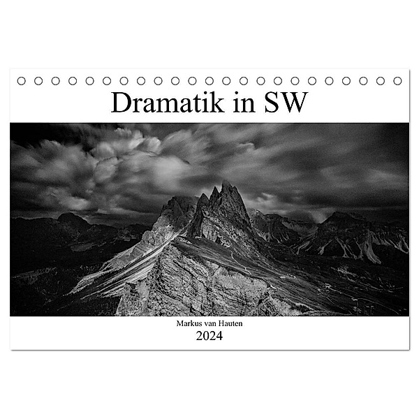 Dramatik in SW (Tischkalender 2024 DIN A5 quer), CALVENDO Monatskalender, Markus van Hauten
