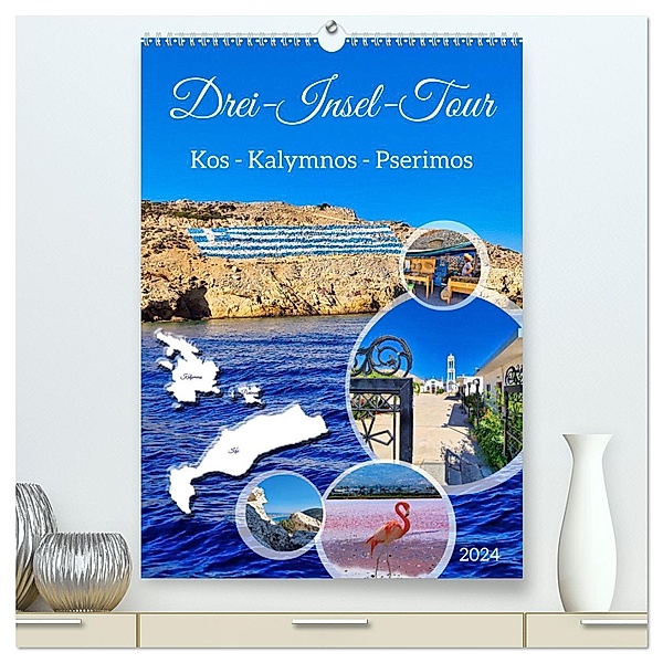 Drei-Insel-Tour (hochwertiger Premium Wandkalender 2024 DIN A2 hoch), Kunstdruck in Hochglanz, Calvendo, Claudia Kleemann